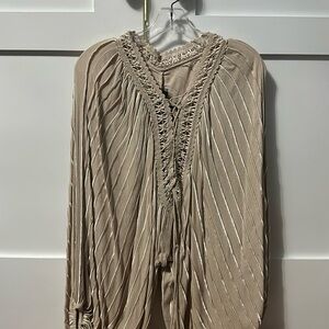 Free people lace up batwing blouse